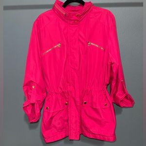 Pink Hooded Jacket with Gold Hardware. sz XL.